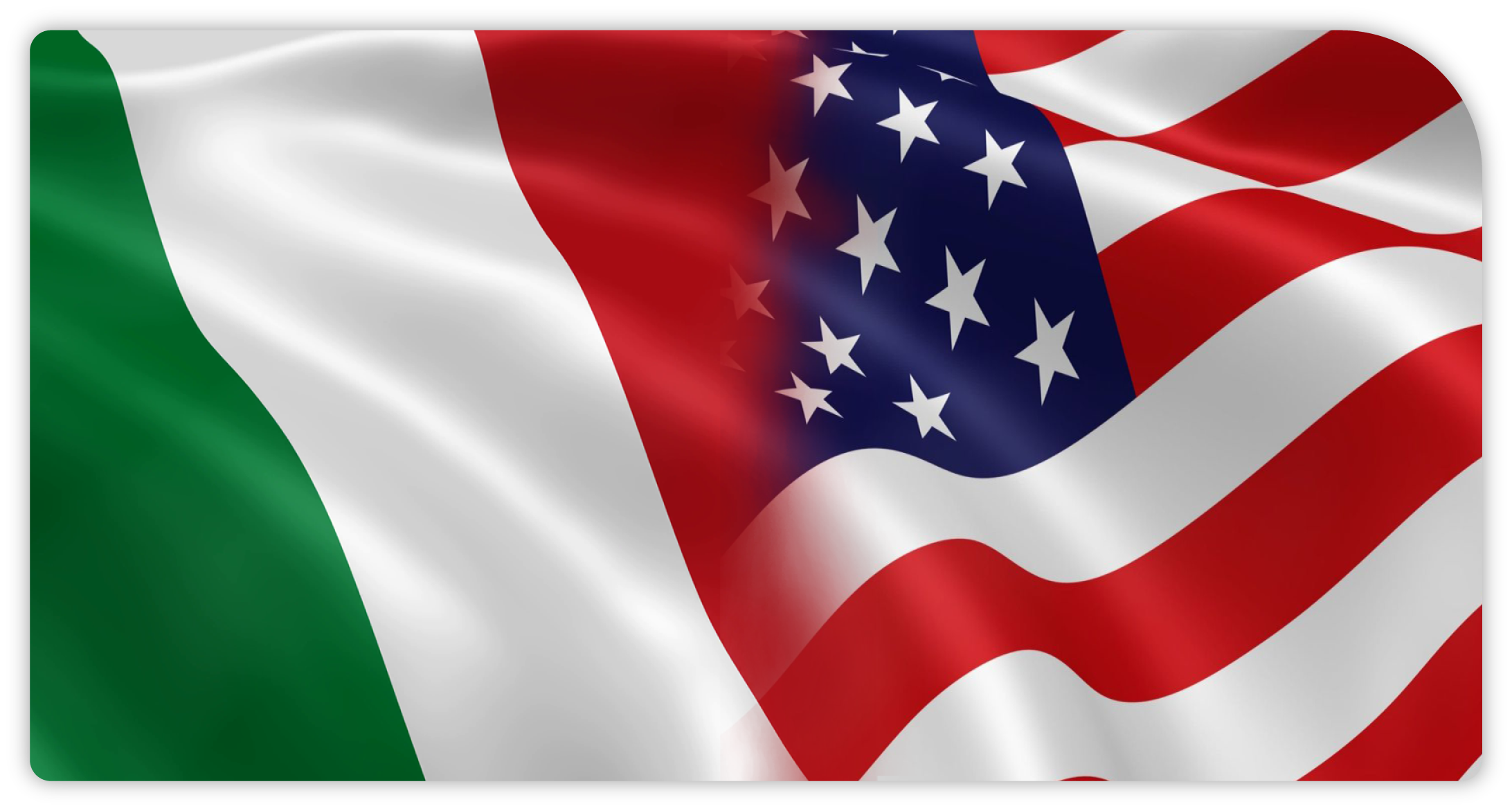 fusione tra bandiera italiana e americana